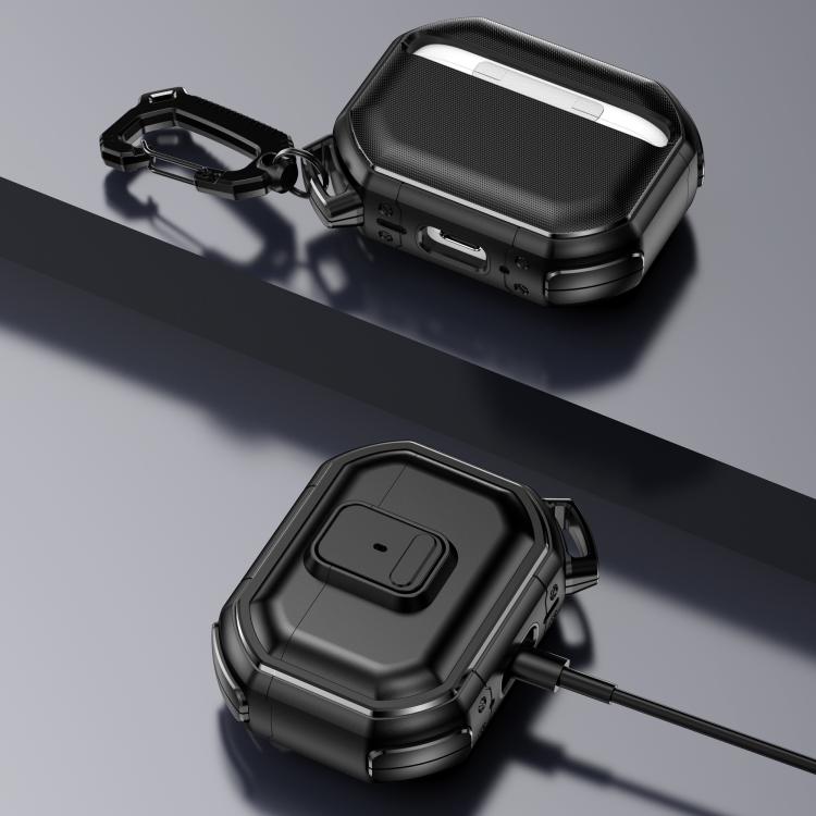 Custodia per cuffie in PC antiurto con chiusura a scatto e moschettone., For AirPods Pro 3, For AirPods Pro 2