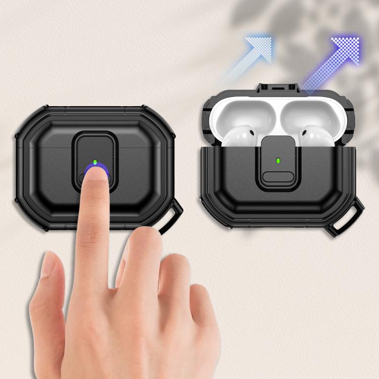 Custodia per cuffie in PC antiurto con chiusura a scatto e moschettone., For AirPods Pro 3, For AirPods Pro 2