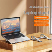 0022 For Home / Office Desktop Riser Cooling Pad Foldable Storage Portable Aluminum Laptop Stand