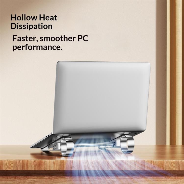 0022 For Home / Office Desktop Riser Cooling Pad Foldable Storage Portable Aluminum Laptop Stand