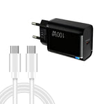 Caricabatterie TE-PD46 GaN 100W PD 45W completamente compatibile con cavo dati da Type-C a Type-C, spina UE