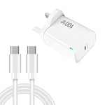 Caricabatterie TE-PD46 GaN da 100 W PD 45 W completamente compatibile con cavo dati da Type-C a Type-C, spina UK