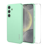 Custodia per telefono ENKAY in silicone liquido morbido antiurto con pellicola in vetro da 0,18 mm per sblocco a ultrasuoni., For Samsung Galaxy S26+ 5G, For Samsung Galaxy S26 Ultra 5G, For Samsung Galaxy S26 5G