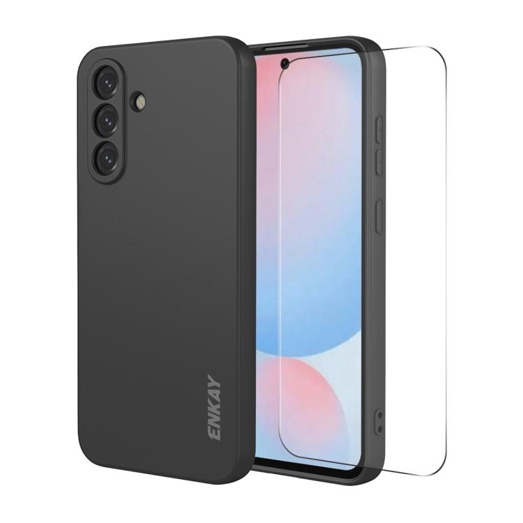Custodia per telefono ENKAY in morbido silicone liquido antiurto con ampia pellicola protettiva sui bordi arrotondati., For Samsung Galaxy A57 5G, For Samsung Galaxy A37 5G