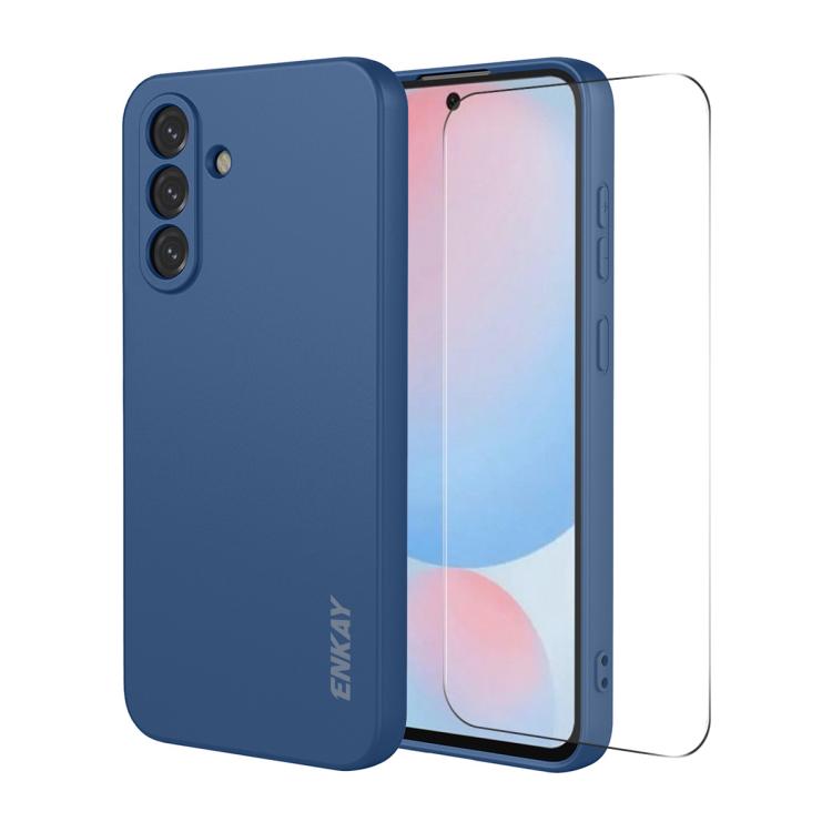 Custodia per telefono ENKAY in morbido silicone liquido antiurto con ampia pellicola protettiva sui bordi arrotondati., For Samsung Galaxy A57 5G, For Samsung Galaxy A37 5G