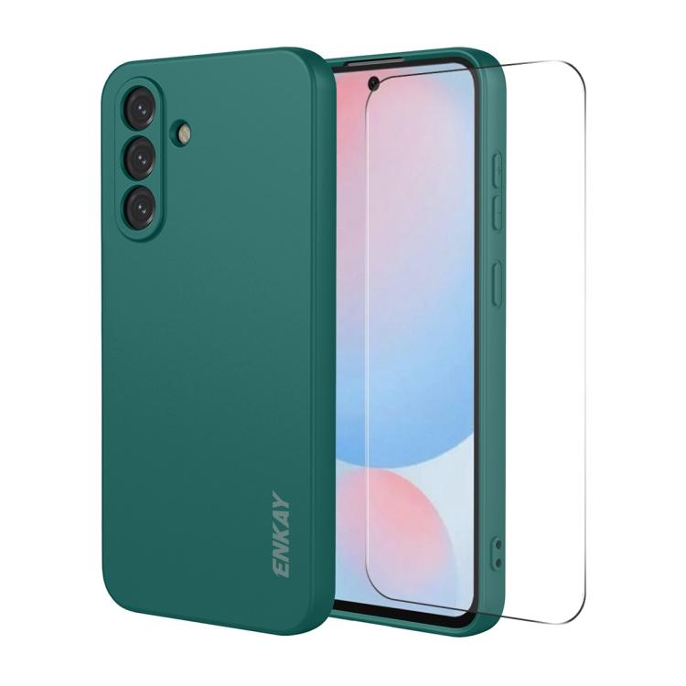 Custodia per telefono ENKAY in morbido silicone liquido antiurto con ampia pellicola protettiva sui bordi arrotondati., For Samsung Galaxy A57 5G, For Samsung Galaxy A37 5G