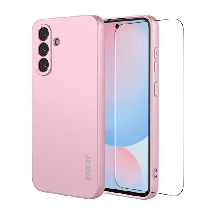 Custodia per telefono ENKAY in morbido silicone liquido antiurto con ampia pellicola protettiva sui bordi arrotondati., For Samsung Galaxy A57 5G, For Samsung Galaxy A37 5G
