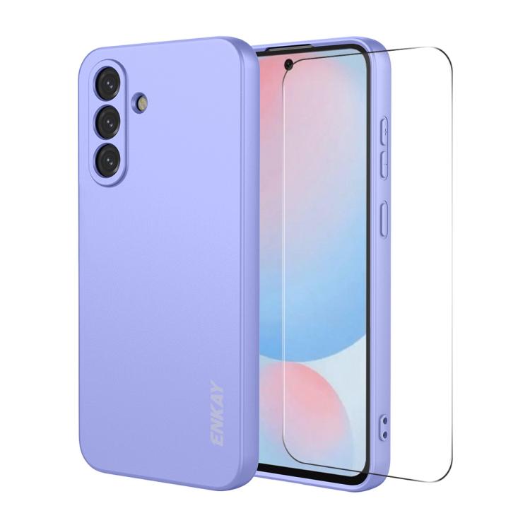 Custodia per telefono ENKAY in morbido silicone liquido antiurto con ampia pellicola protettiva sui bordi arrotondati., For Samsung Galaxy A57 5G, For Samsung Galaxy A37 5G