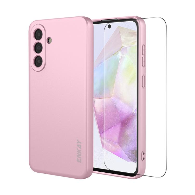 Custodia per telefono ENKAY in morbido silicone liquido antiurto con ampia pellicola protettiva sui bordi arrotondati., For Samsung Galaxy A57 5G, For Samsung Galaxy A37 5G