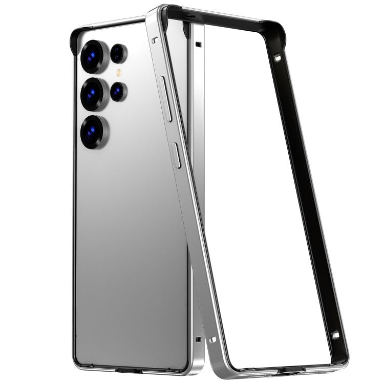 Custodia per telefono con cornice di raffreddamento antiurto a quattro angoli in metallo e silicone ibrido., For Samsung Galaxy S25 5G, For Samsung Galaxy S25+ 5G, For Samsung Galaxy S25 Ultra 5G, For Samsung Galaxy S24 Ultra 5G