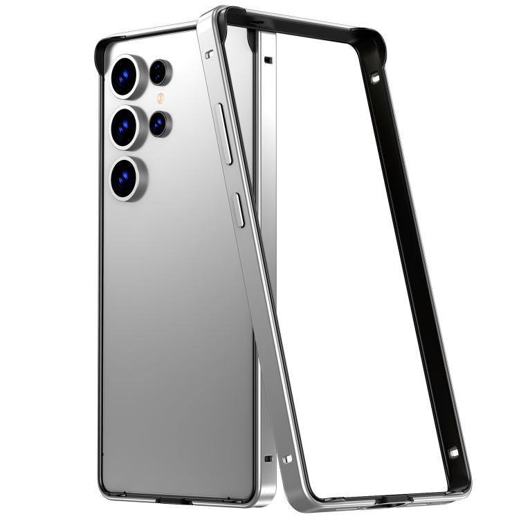 Custodia per telefono con cornice di raffreddamento antiurto a quattro angoli in metallo e silicone ibrido., For Samsung Galaxy S25 5G, For Samsung Galaxy S25+ 5G, For Samsung Galaxy S25 Ultra 5G, For Samsung Galaxy S24 Ultra 5G