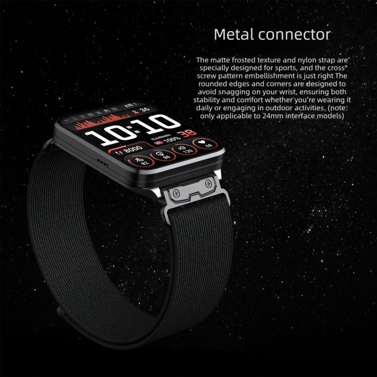 Cinturino per orologio Explorer con connettore in metallo e passante in nylon., For Garmin Venu X1
