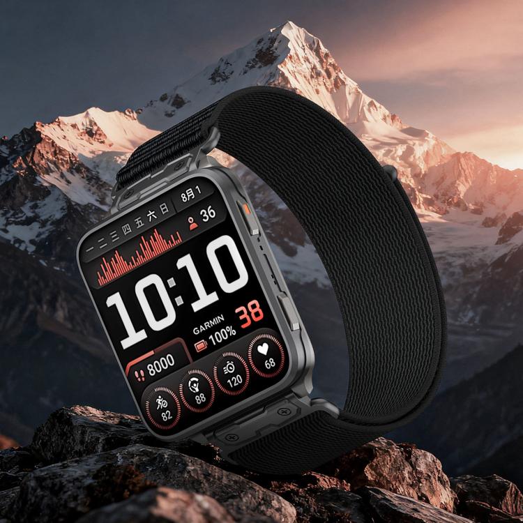 Cinturino per orologio Explorer con connettore in metallo e passante in nylon., For Garmin Venu X1
