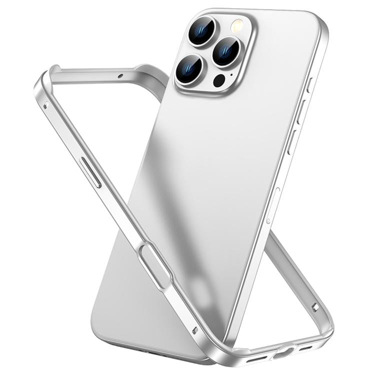Custodia per telefono con cornice di raffreddamento antiurto a quattro angoli in metallo e silicone ibrido., For iPhone 16 Pro Max, For iPhone 16 Pro