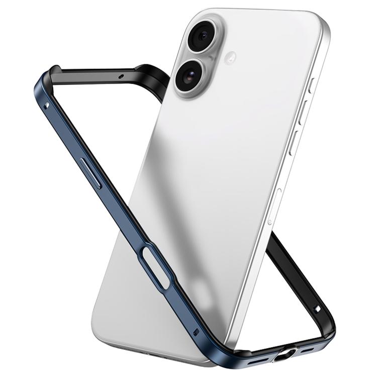Custodia per telefono con cornice di raffreddamento antiurto a quattro angoli in metallo e silicone ibrido., For iPhone 16 Plus, For iPhone 16