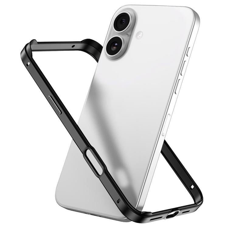 Custodia per telefono con cornice di raffreddamento antiurto a quattro angoli in metallo e silicone ibrido., For iPhone 16 Plus, For iPhone 16