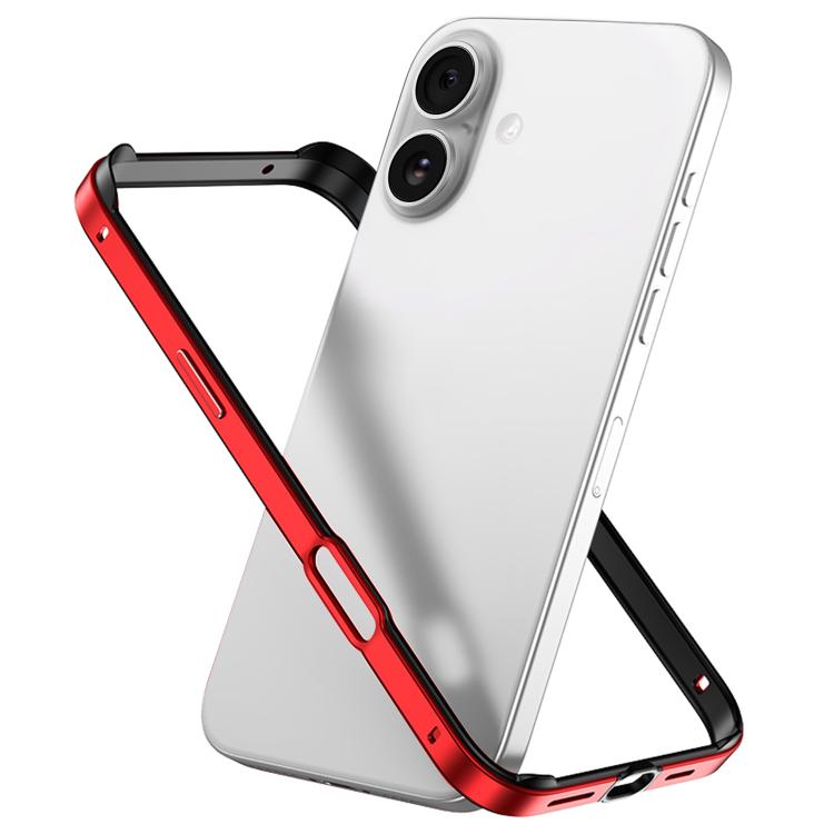 Custodia per telefono con cornice di raffreddamento antiurto a quattro angoli in metallo e silicone ibrido., For iPhone 16 Plus, For iPhone 16