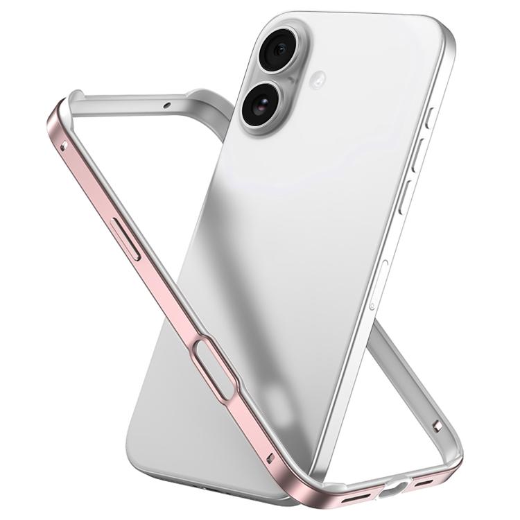 Custodia per telefono con cornice di raffreddamento antiurto a quattro angoli in metallo e silicone ibrido., For iPhone 16 Plus, For iPhone 16