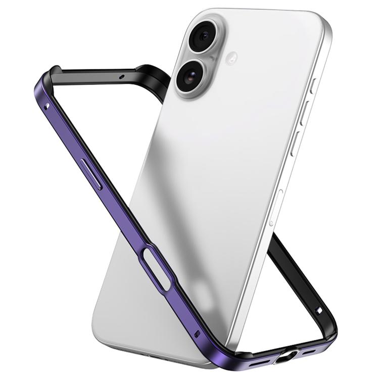 Custodia per telefono con cornice di raffreddamento antiurto a quattro angoli in metallo e silicone ibrido., For iPhone 16 Plus, For iPhone 16
