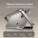 Custodia per telefono con cornice di raffreddamento antiurto a quattro angoli in metallo e silicone ibrido., For iPhone 14 Pro, For iPhone 14 Pro Max