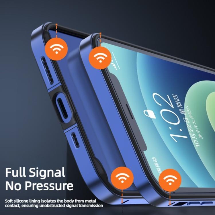 Custodia per telefono con cornice di raffreddamento antiurto a quattro angoli in metallo e silicone ibrido., For iPhone 16 Plus, For iPhone 16