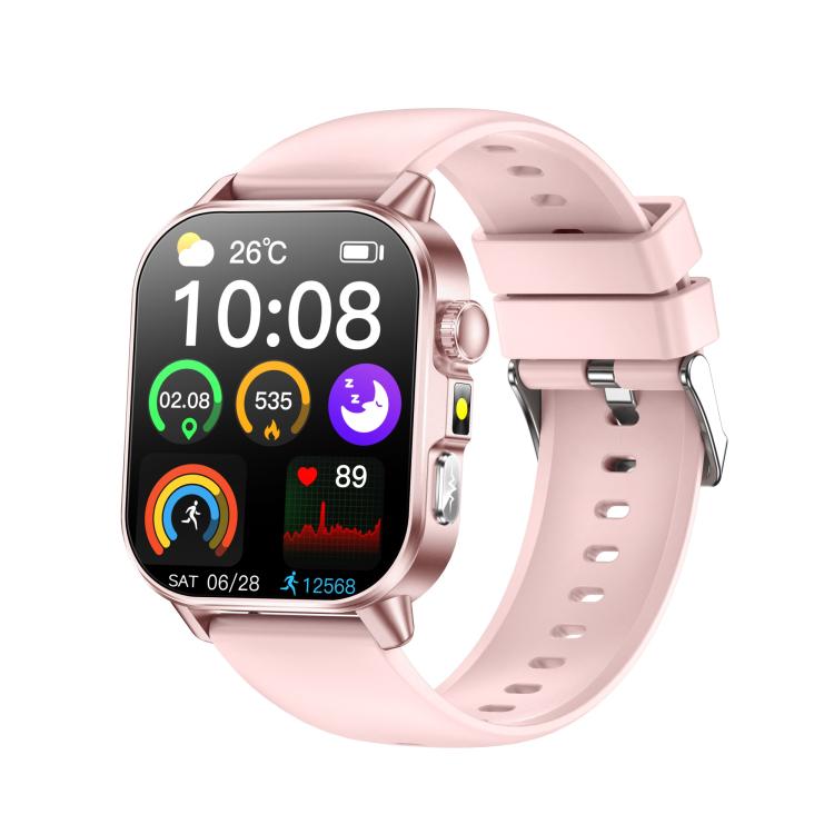 Smartwatch ET571 con schermo a colori da 2 pollici, Bluetooth e cinturino in silicone, supporto per il monitoraggio della salute/ECG.
