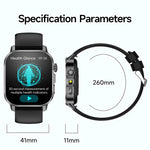 Smartwatch ET571 con schermo a colori da 2 pollici, Bluetooth e cinturino in silicone, supporto per il monitoraggio della salute/ECG.