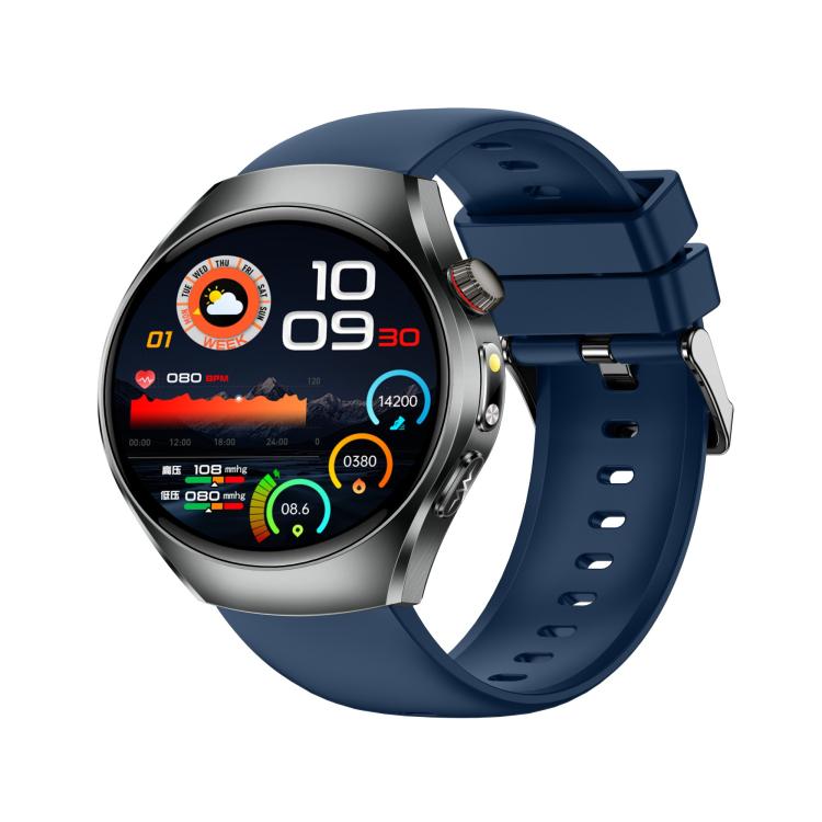 Smartwatch ET460 con schermo a colori da 1,47 pollici, chiamate Bluetooth, cinturino in silicone e supporto per il monitoraggio della salute/ECG.