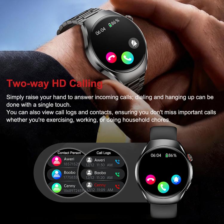 Smartwatch ET460 con schermo a colori da 1,47 pollici, chiamate Bluetooth, cinturino in silicone e supporto per il monitoraggio della salute/ECG.