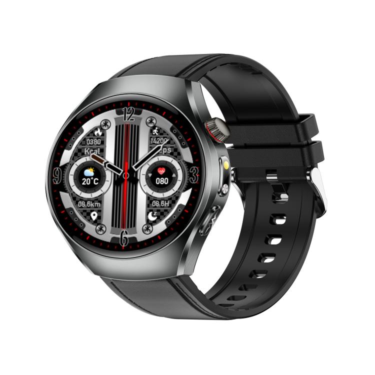 Smartwatch ET460 con schermo a colori da 1,47 pollici, chiamate Bluetooth, cinturino in pelle vegana e supporto per il monitoraggio della salute/ECG.