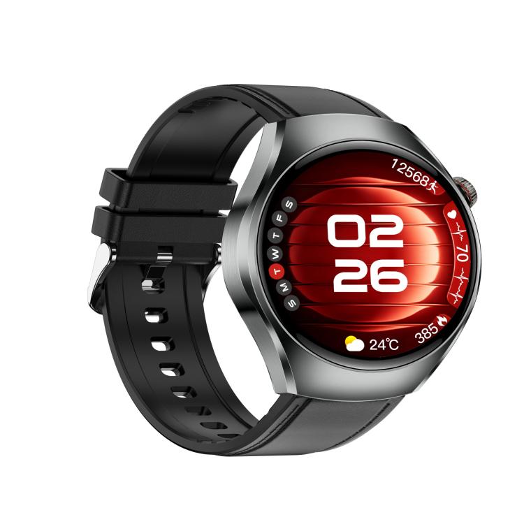 Smartwatch ET460 con schermo a colori da 1,47 pollici, chiamate Bluetooth, cinturino in pelle vegana e supporto per il monitoraggio della salute/ECG.