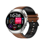 Smartwatch ET460 con schermo a colori da 1,47 pollici, chiamate Bluetooth, cinturino in pelle vegana e supporto per il monitoraggio della salute/ECG.