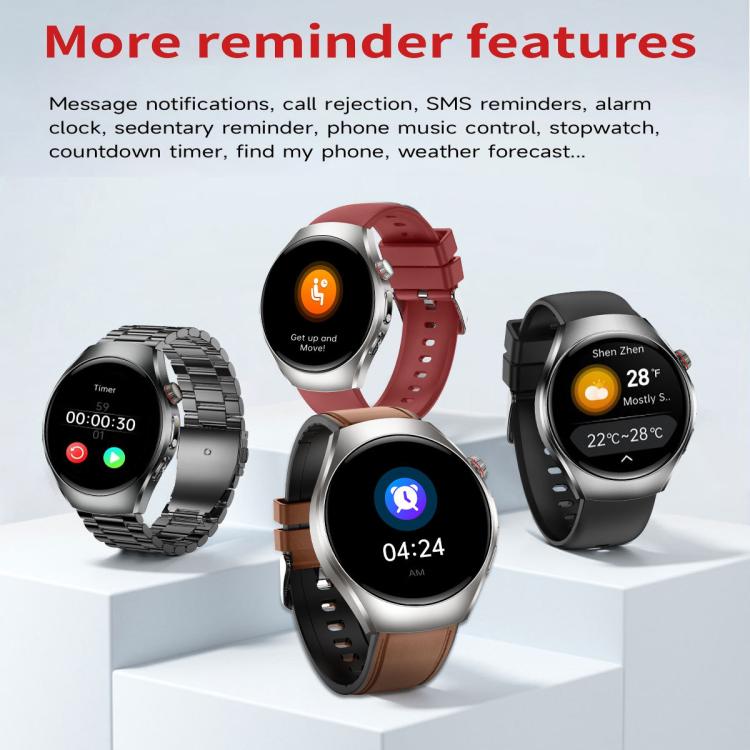 Smartwatch ET460 con schermo a colori da 1,47 pollici, chiamate Bluetooth, cinturino in acciaio e supporto per il monitoraggio della salute/ECG.
