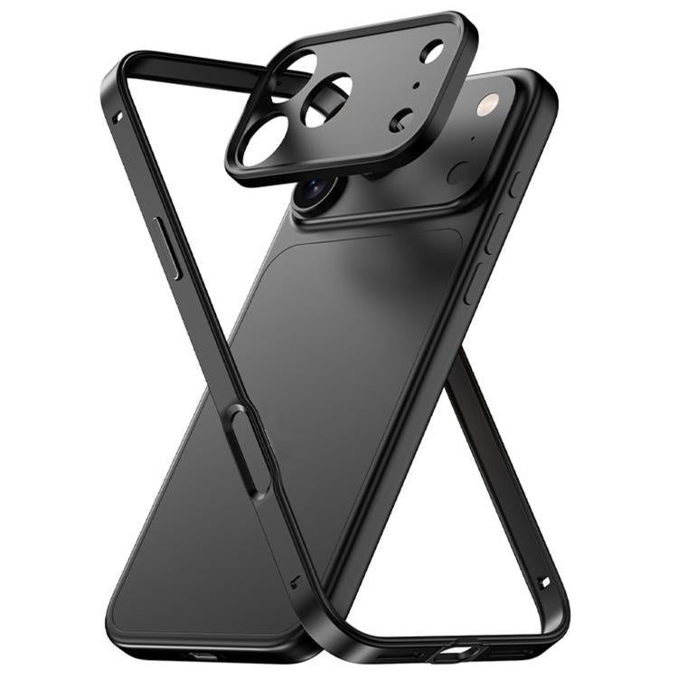 Custodia sottile per telefono con cornice in metallo, ibrida in lega di alluminio e silicone, con bordo in silicone e sistema di raffreddamento integrato., For iPhone 17 Pro Max, For iPhone 17 Pro
