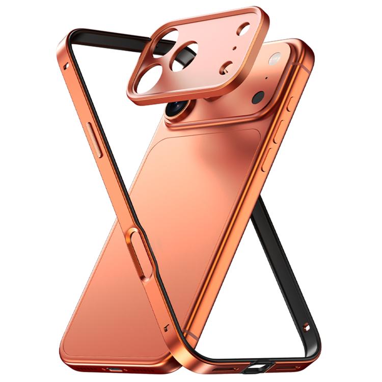 Custodia sottile per telefono con cornice in metallo, ibrida in lega di alluminio e silicone, con bordo in silicone e sistema di raffreddamento integrato., For iPhone 17 Pro Max, For iPhone 17 Pro