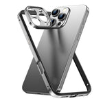 Custodia sottile per telefono con cornice in metallo, ibrida in lega di alluminio e silicone, con bordo in silicone e sistema di raffreddamento integrato., For iPhone 16 Pro Max, For iPhone 16 Pro, For iPhone 15 Pro Max, For iPhone 15 Pro