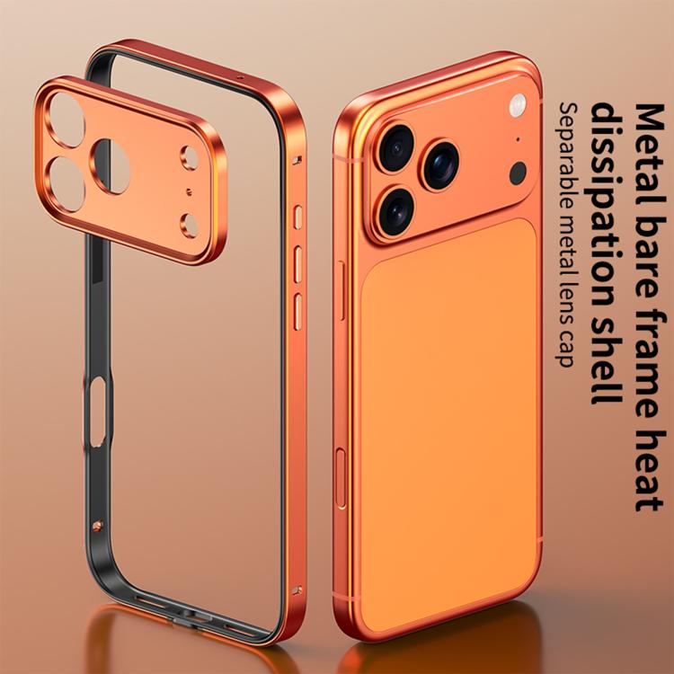 Custodia sottile per telefono con cornice in metallo, ibrida in lega di alluminio e silicone, con bordo in silicone e sistema di raffreddamento integrato., For iPhone 14 Pro, For iPhone 14 Pro Max, For iPhone 13 Pro Max, For iPhone 13 Pro