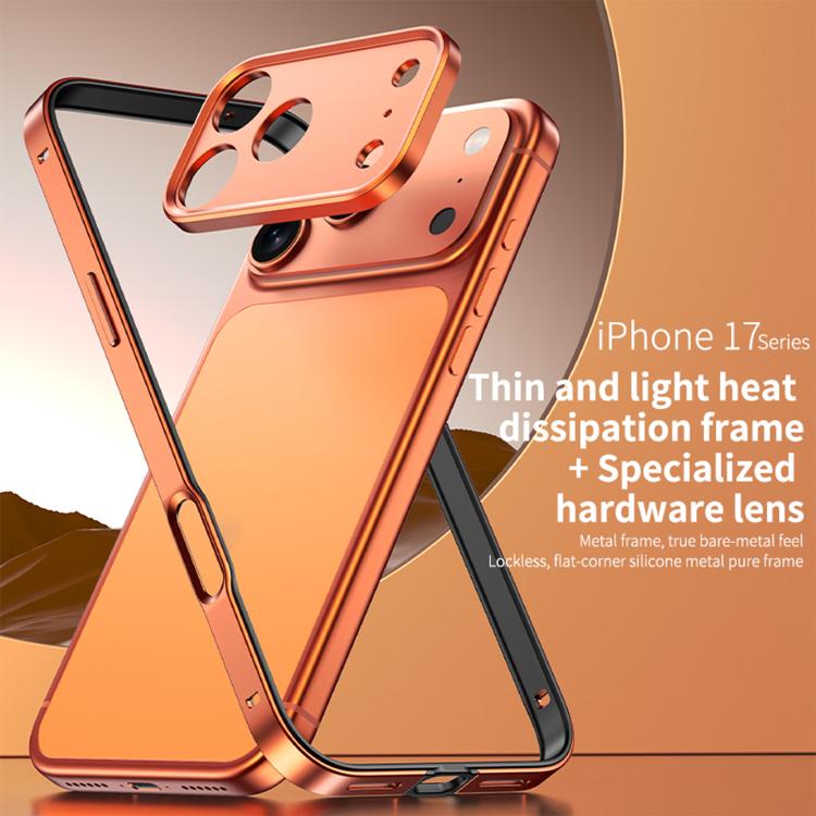 Custodia sottile per telefono con cornice in metallo, ibrida in lega di alluminio e silicone, con bordo in silicone e sistema di raffreddamento integrato., For iPhone 14 Pro, For iPhone 14 Pro Max, For iPhone 13 Pro Max, For iPhone 13 Pro