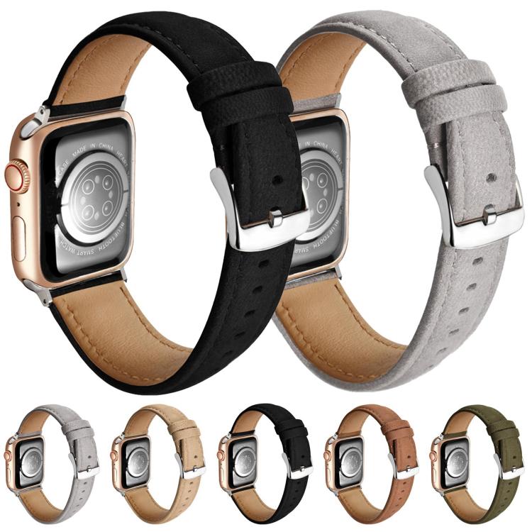 Cinturino per orologio in vera pelle scamosciata a doppio lato, For Apple Watch 46mm / 49mm / 45mm / 44mm, For Apple Watch 42mm / 41mm / 40mm / 38mm