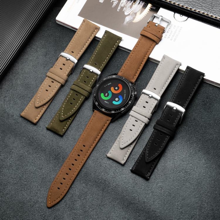 Cinturino per orologio in vera pelle felpata a doppio lato, 22mm