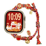 Cinturino per orologio intrecciato con perline e corda, perfetto per Capodanno., For Apple Watch 46mm / 49mm / 45mm / 44mm, For Apple Watch 42mm / 41mm / 40mm / 38mm