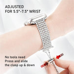 Cinturino per orologio di lusso con chiusura a catena e diamanti in metallo., For Apple Watch 46mm / 49mm / 45mm / 44mm, For Apple Watch 42mm / 41mm / 40mm / 38mm