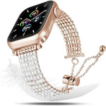 Cinturino per orologio di lusso con chiusura a catena e diamanti in metallo., For Apple Watch 46mm / 49mm / 45mm / 44mm, For Apple Watch 42mm / 41mm / 40mm / 38mm