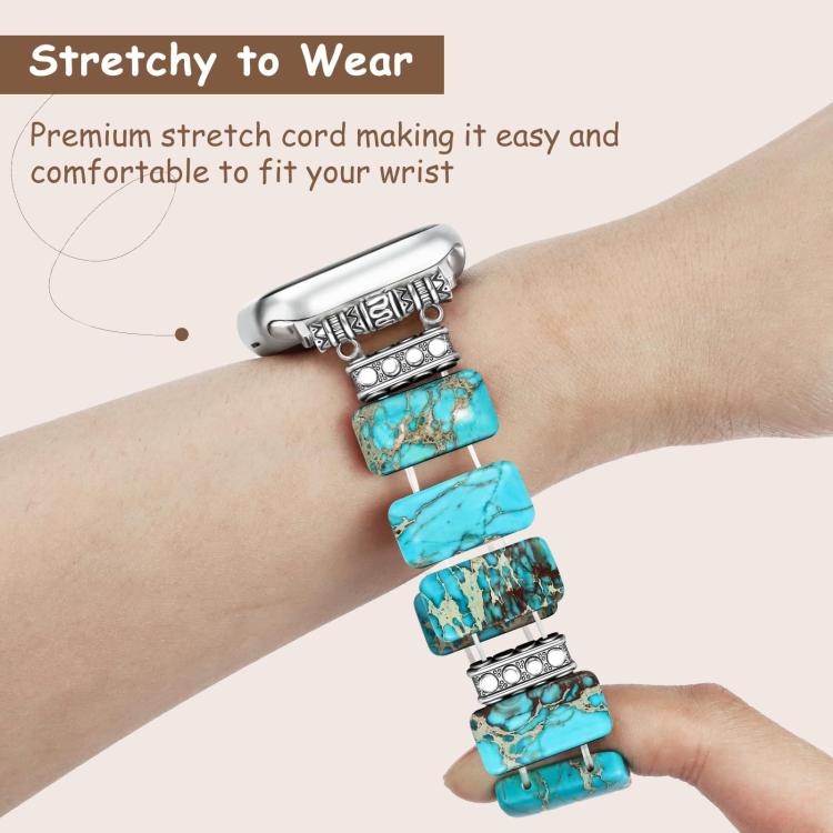 Bracciale in ceramica con pietra imperiale e cinturino per orologio, For Apple Watch 46mm / 49mm / 45mm / 44mm, For Apple Watch 42mm / 41mm / 40mm / 38mm