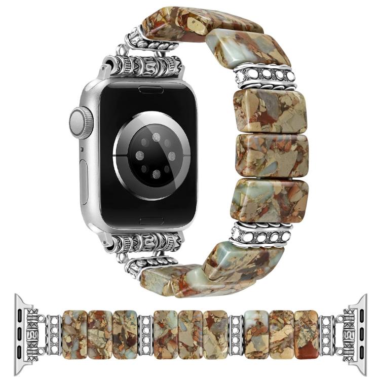 Bracciale in ceramica con pietra imperiale e cinturino per orologio, For Apple Watch 46mm / 49mm / 45mm / 44mm, For Apple Watch 42mm / 41mm / 40mm / 38mm