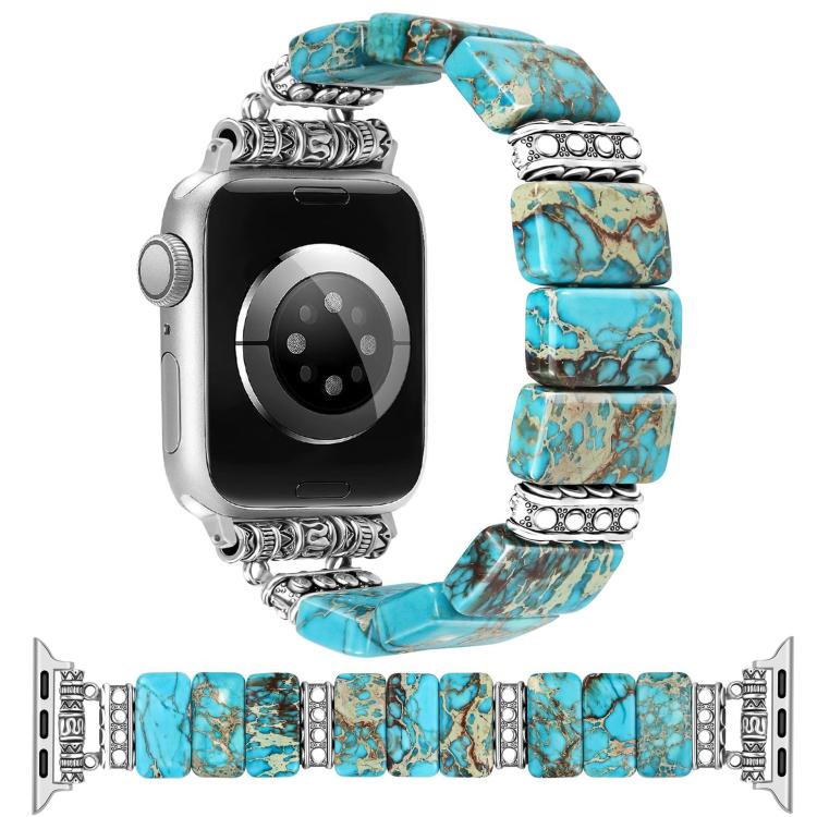 Bracciale in ceramica con pietra imperiale e cinturino per orologio, For Apple Watch 46mm / 49mm / 45mm / 44mm, For Apple Watch 42mm / 41mm / 40mm / 38mm
