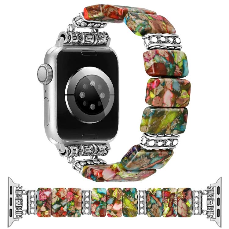Bracciale in ceramica con pietra imperiale e cinturino per orologio, For Apple Watch 46mm / 49mm / 45mm / 44mm, For Apple Watch 42mm / 41mm / 40mm / 38mm