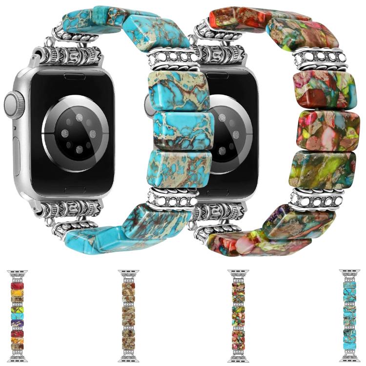 Bracciale in ceramica con pietra imperiale e cinturino per orologio, For Apple Watch 46mm / 49mm / 45mm / 44mm, For Apple Watch 42mm / 41mm / 40mm / 38mm