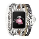 Ciondolo Albero della Vita in metallo, cinturino per orologio in vera pelle, For Apple Watch 46mm / 49mm / 45mm / 44mm, For Apple Watch 42mm / 41mm / 40mm / 38mm