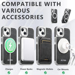 Custodia magnetica per telefono Suteni G6 con motivo denim galvanizzato e supporto girevole a 360°., For iPhone 15, For iPhone 14, For iPhone 14 Pro, For iPhone 14 Pro Max, For iPhone 13 Pro Max, For iPhone 13 Pro, For iPhone 13